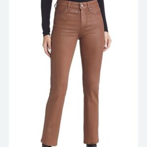 PAIGE Brown Straight Leg Jeans Mid-Rise